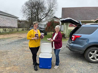 Hub 212, Texarkana, Arkansas accepting and storing our meat donation to them. 