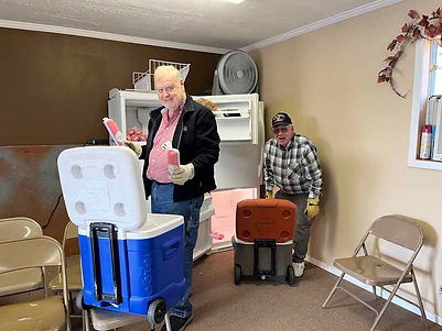 Marantha Christian Community Center accepting and storing our meat donation to them